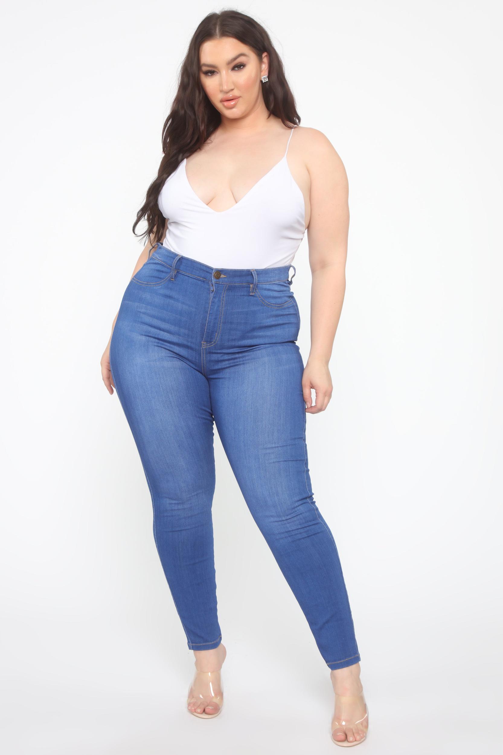 Emma Super Stretch High Rise Skinny Jean - Blue Product Image