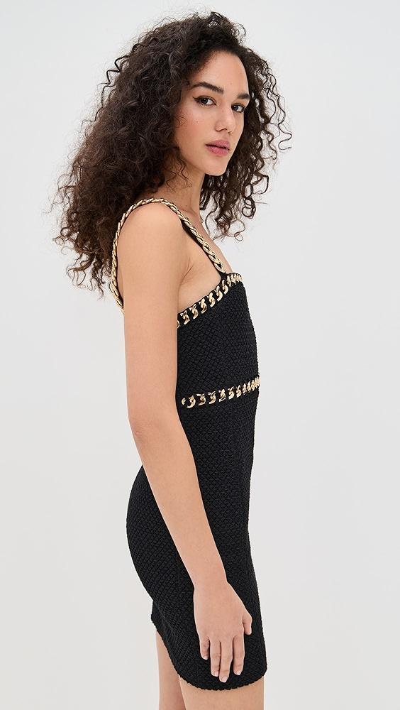 alice + olivia Kelly Fitted Mini Dress with Chain Detail | Shopbop Product Image