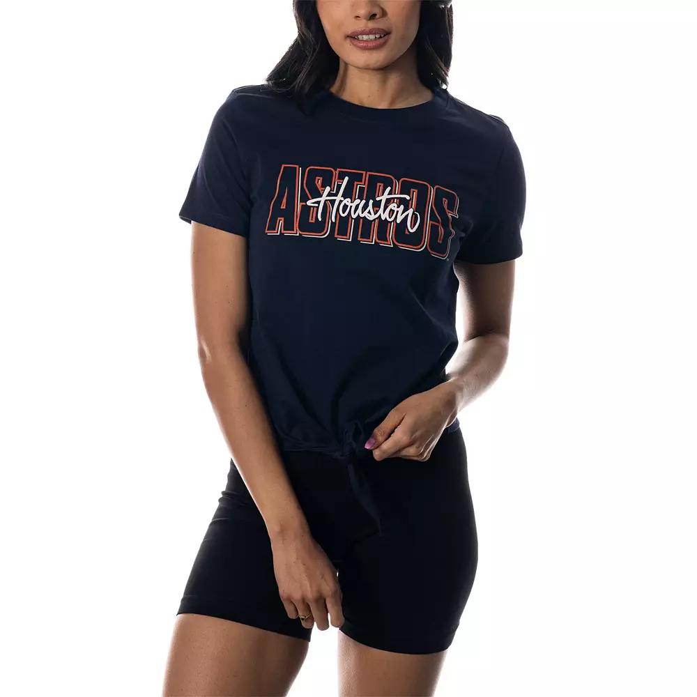 Women's The Wild Collective Navy Houston Astros Twist Front T-Shirt,  Product Image