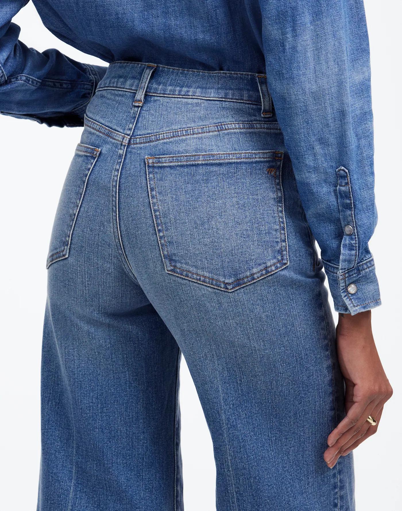 Flared Wide-Leg Crop Jeans Product Image