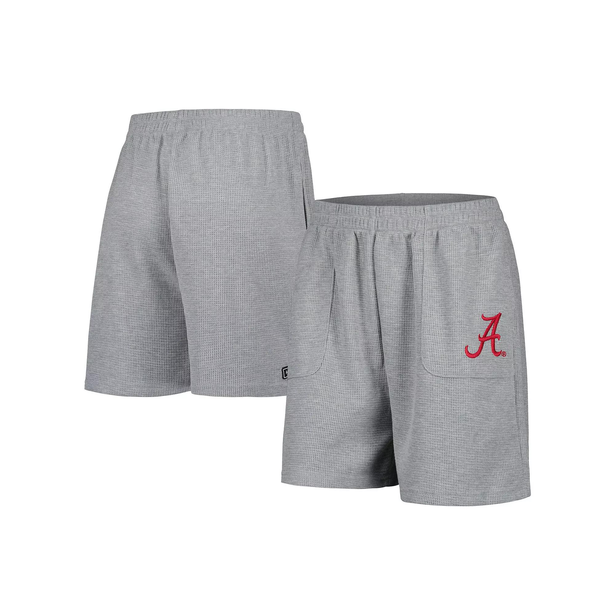 Women's Hype and Vice Heather Gray Alabama Crimson Tide Pocket Hit Grand Slam Waffle Shorts,  Product Image