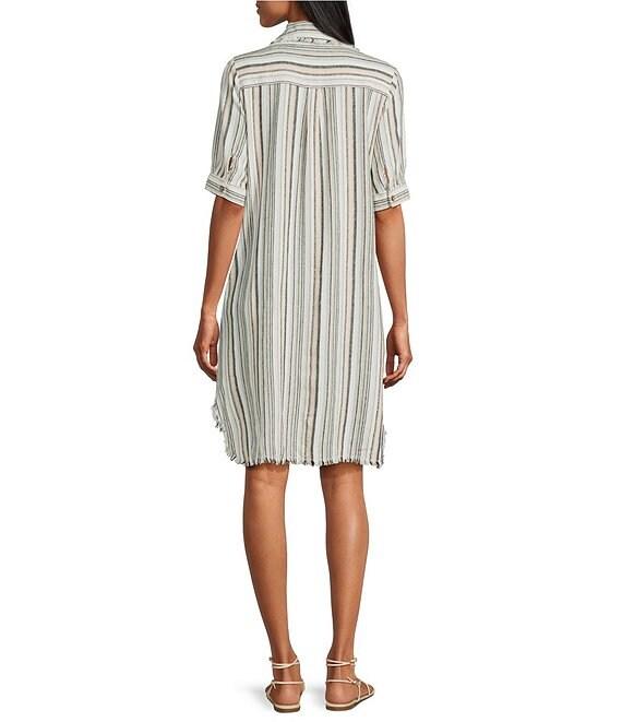 Westbound Petite Size Short Sleeve Y-Neck Shirt Dress Product Image