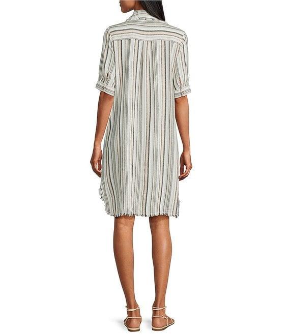 Westbound Petite Size Short Sleeve Y-Neck Shirt Dress Product Image