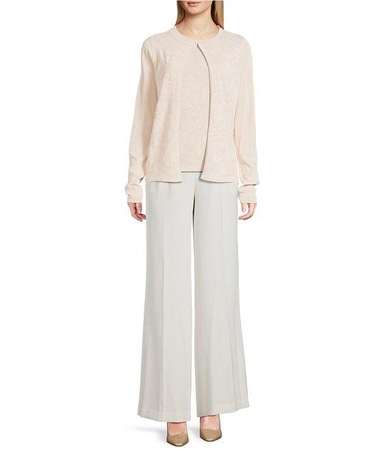 Donna Karan Clear Sequin Floral Cardigan Product Image