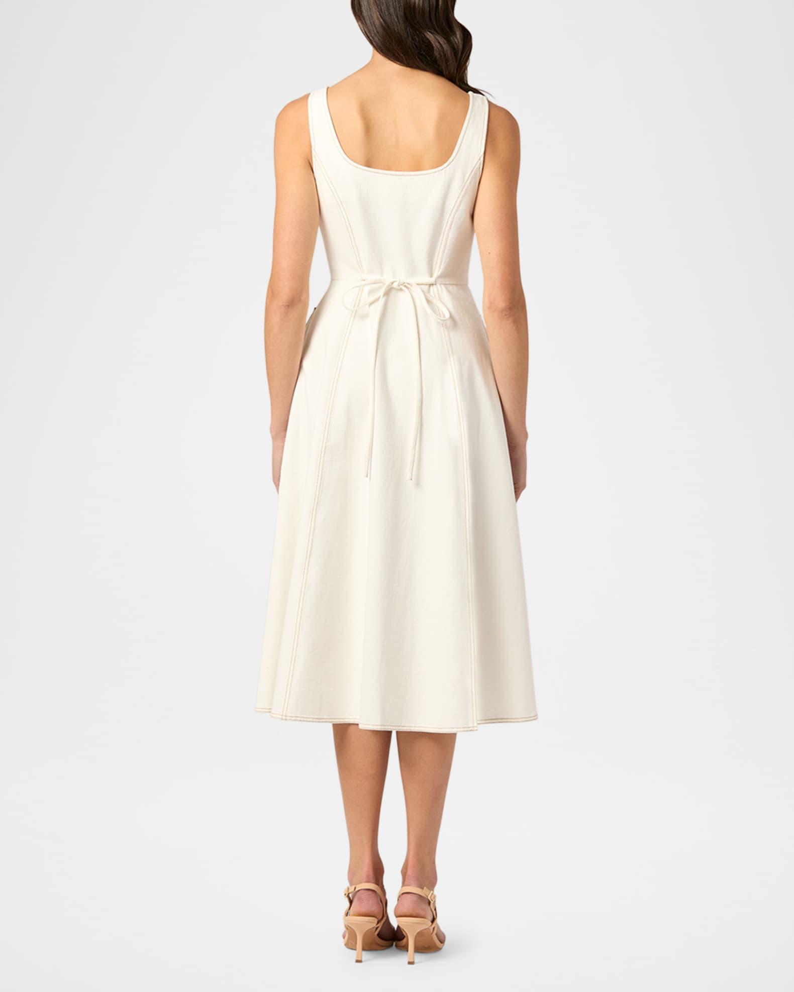 Belle Sleeveless Button-Down Cotton Midi Dress Product Image