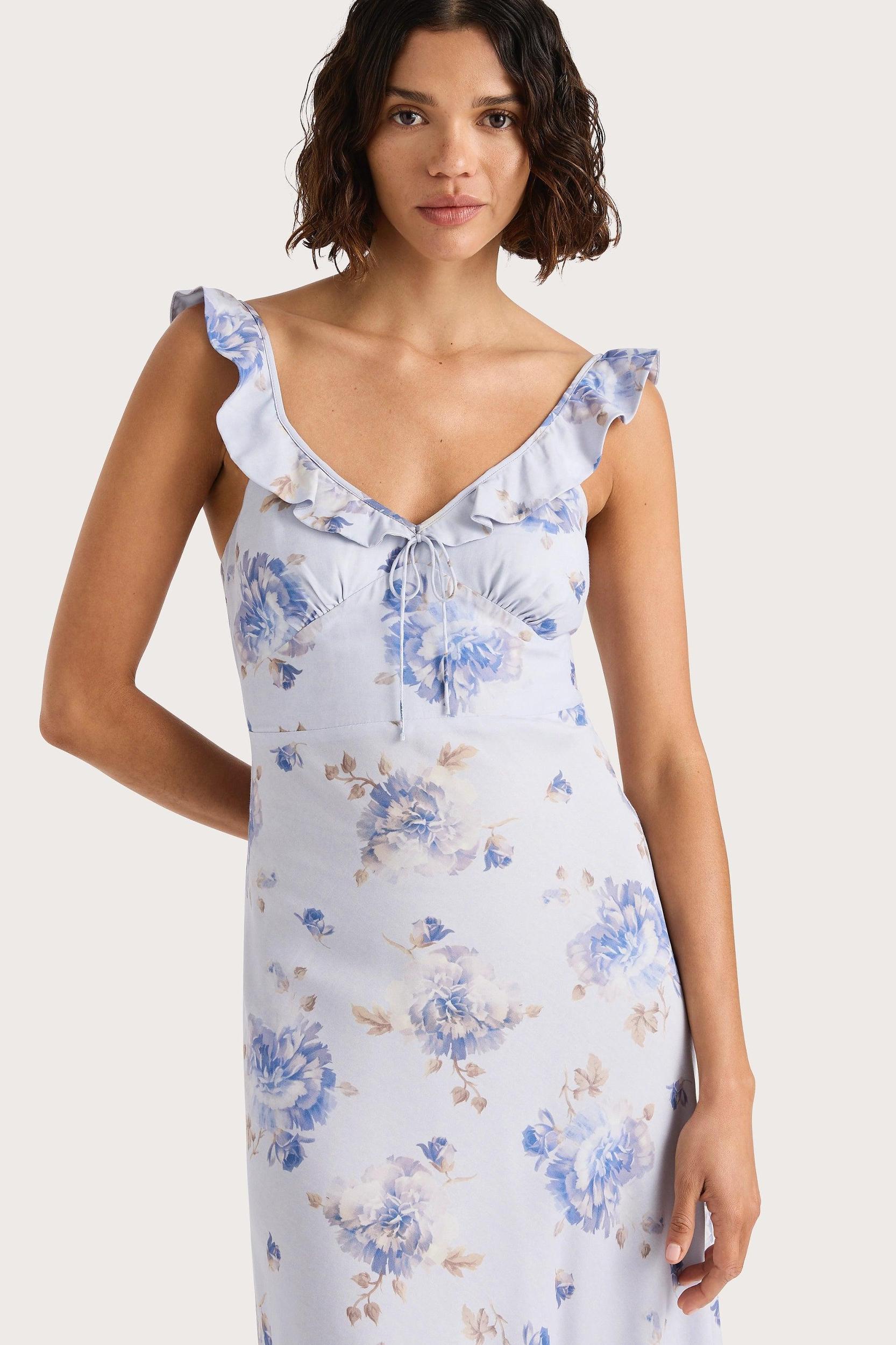 Yvonne Midi Dress Leona Floral Lilac - Final Sale Product Image