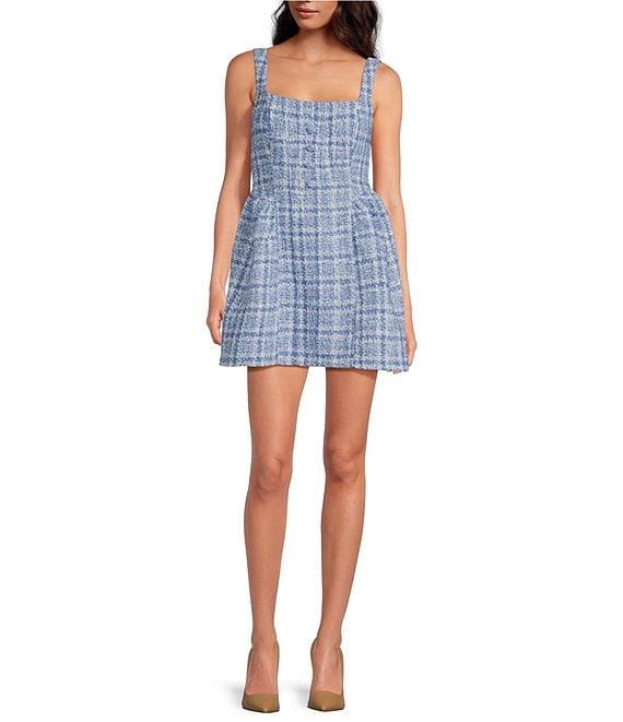 Gianni Bini Eliza Tweed Button Detail A-Line Dress Product Image