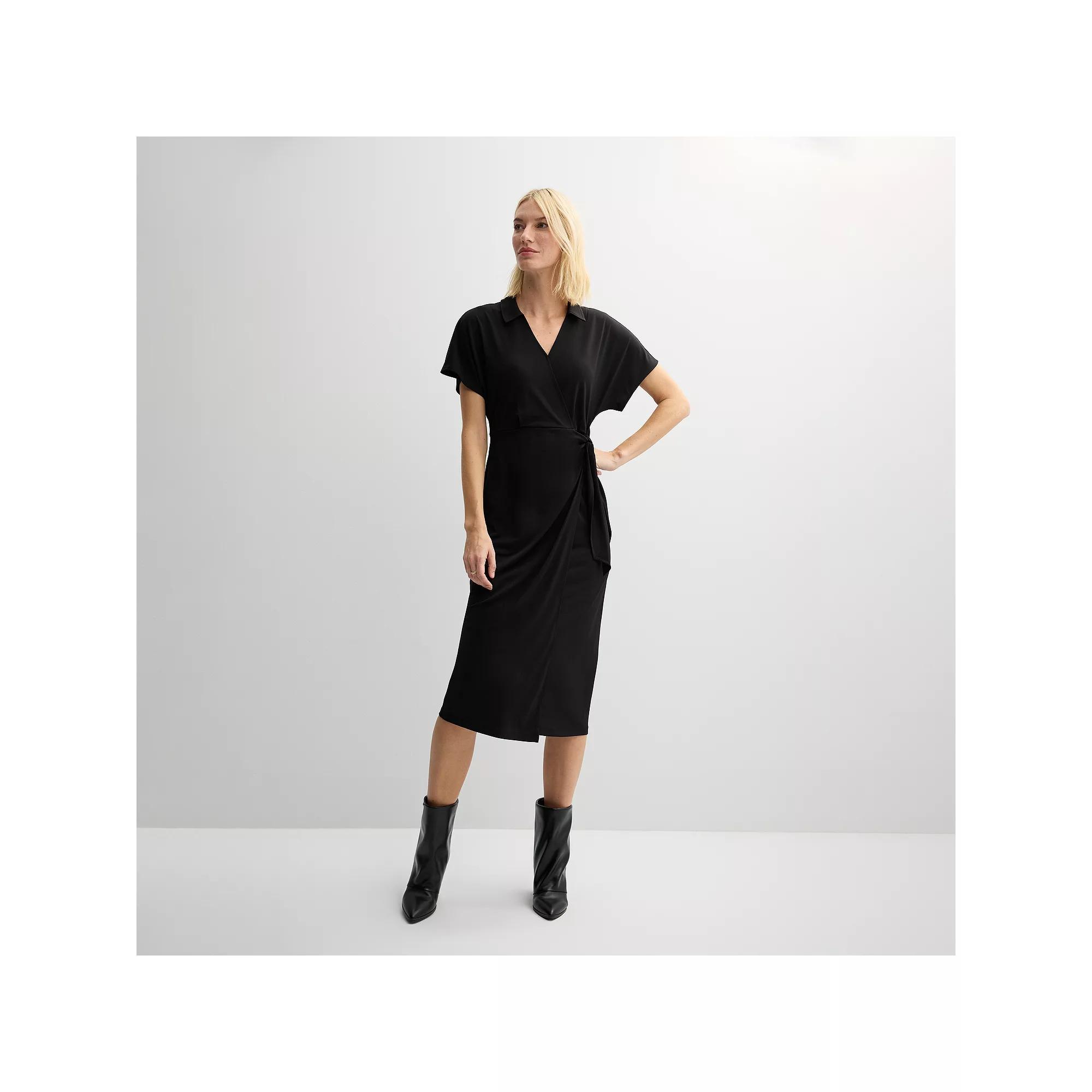 Women's Nine West Dolman Midi Dress, Size: Small, Mineral Black Product Image