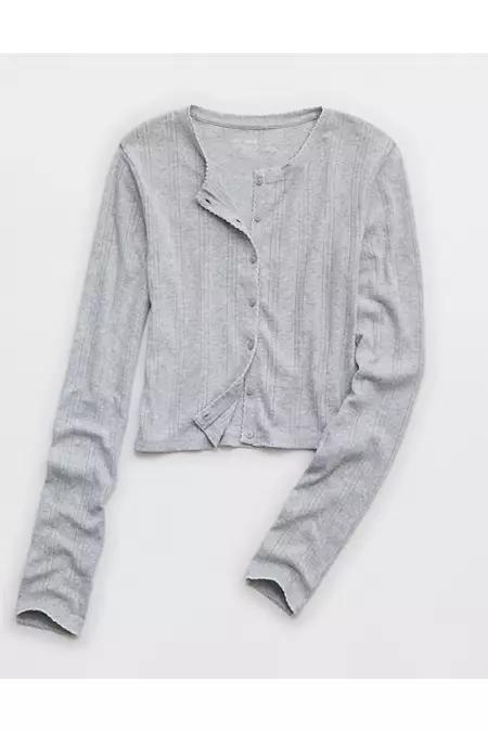 Aerie Off-Duty Pointelle Cardigan Women's Product Image