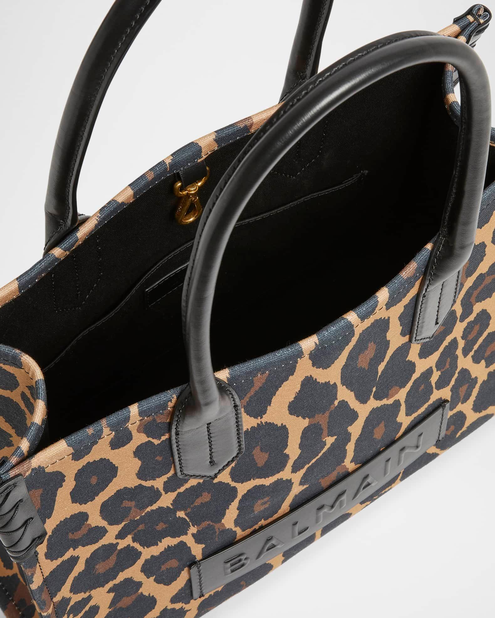 B-Army Shopper Shoulder Bag in Leopard-Print Canvas Product Image