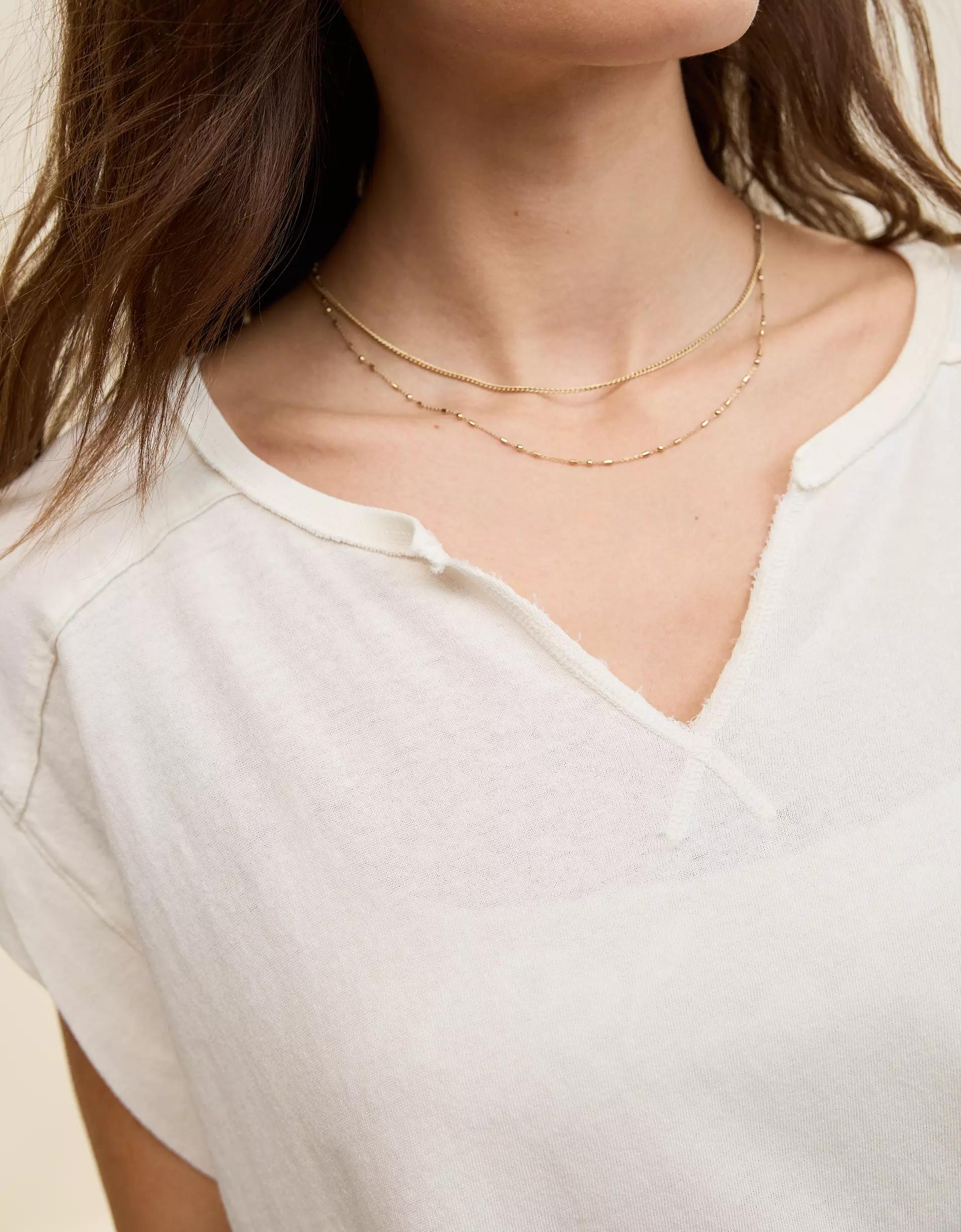 Aerie Summer Breeze Notch Neck T-Shirt Product Image