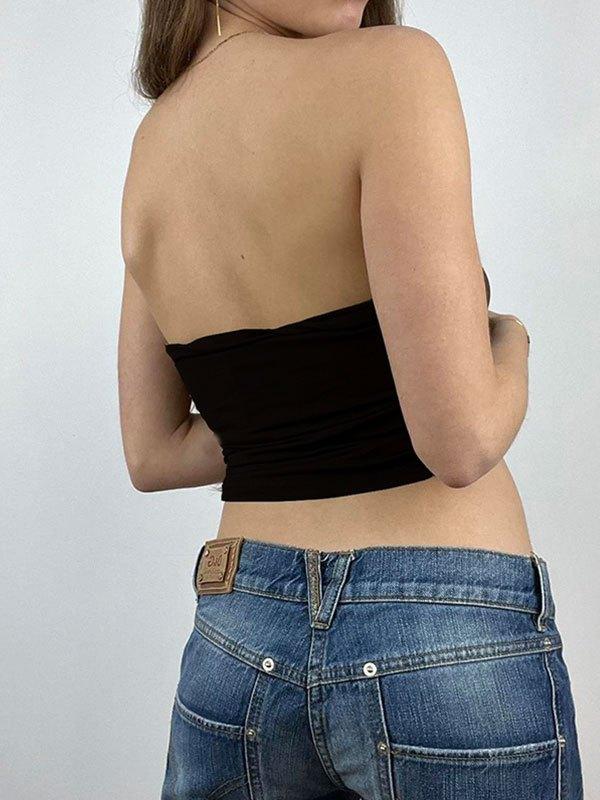 Rhinestone Floral Bandeau Top Product Image