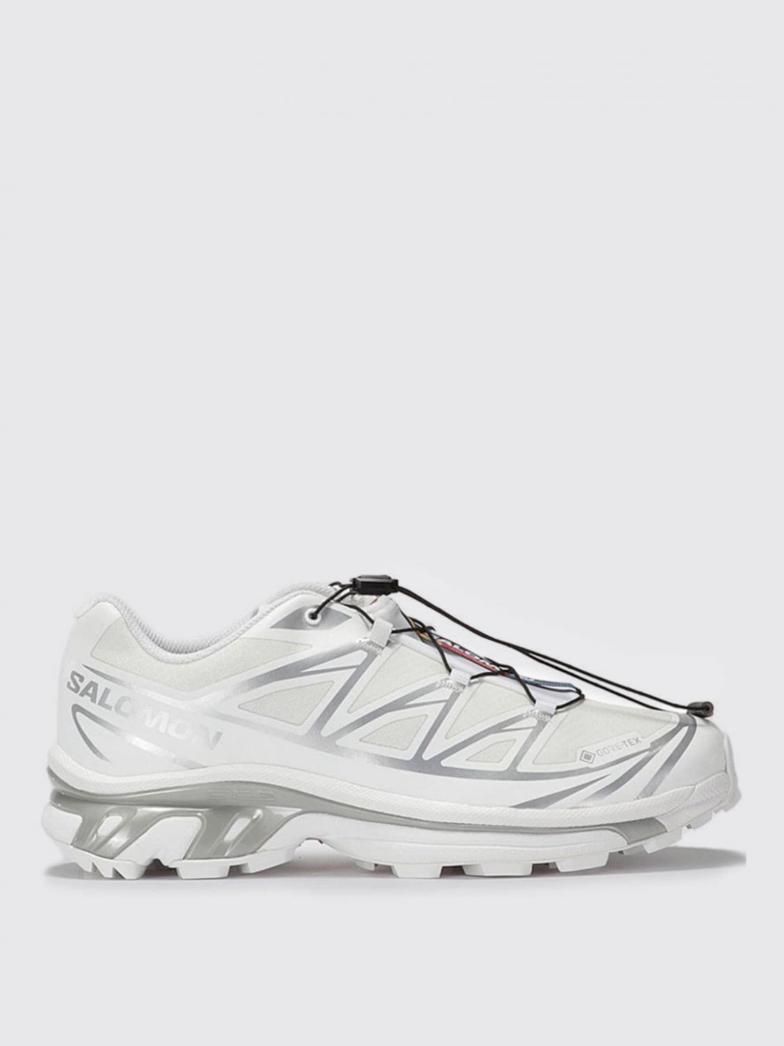 SALOMON Mens White White Silver Xt-6 Gtx Quick-lace Mesh Low-top Trainers Product Image