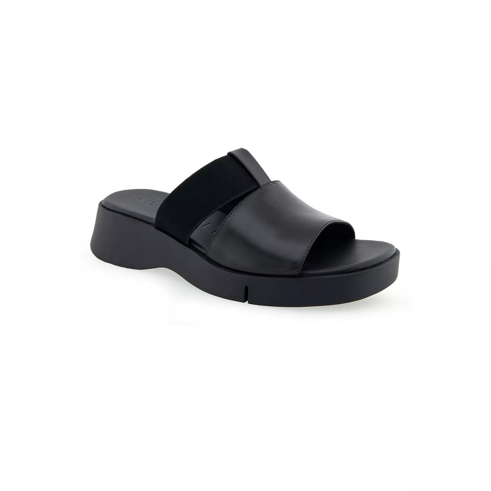 Aerosoles Franklin Women's Leather Slide Sandals, Size: 7, Black Combo Product Image