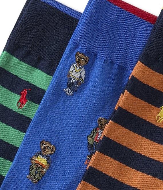 Polo Ralph Lauren Mini Bear & Stripe 3-Pack Socks Product Image