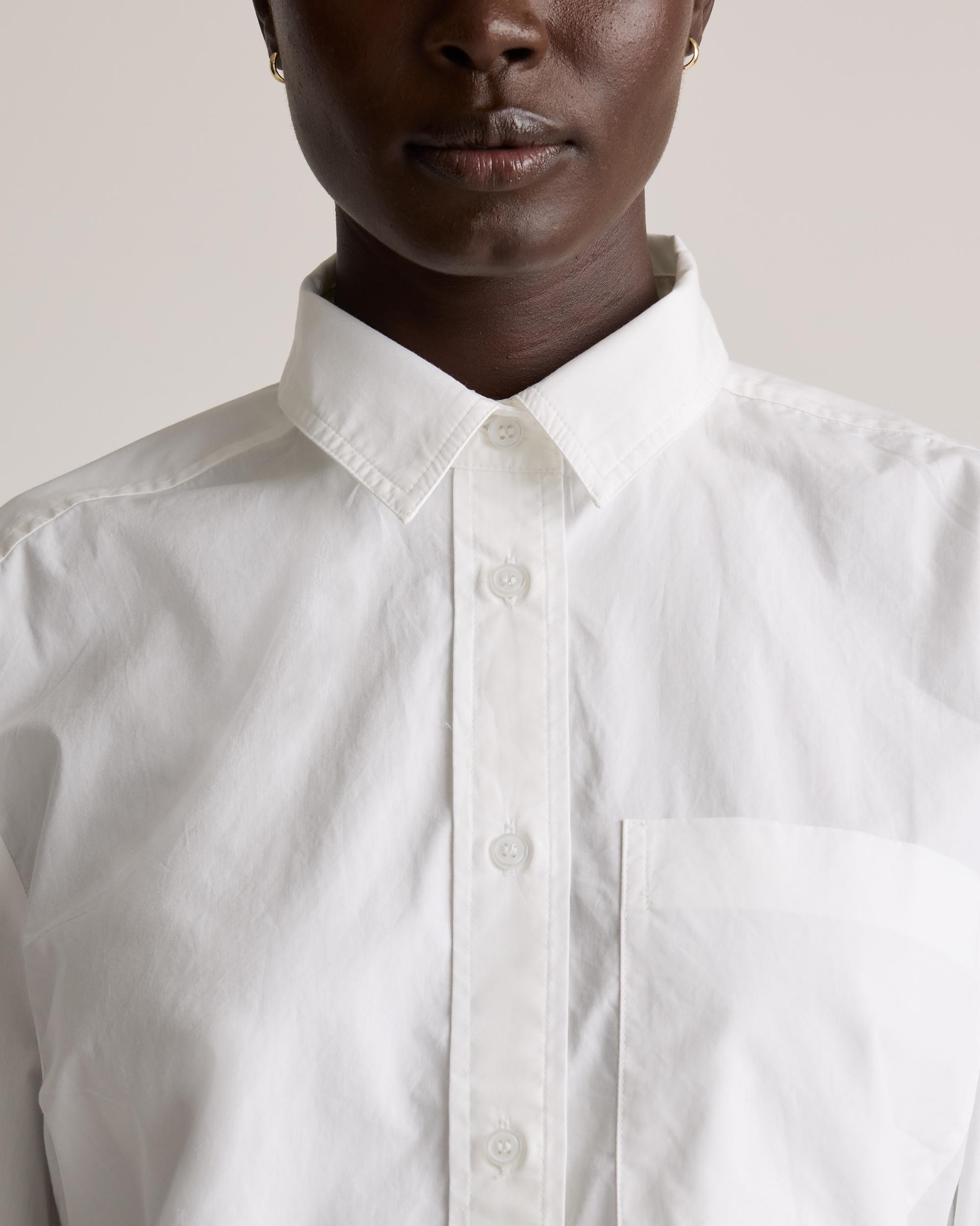 Quince | Women's Poplin Cropped Long Sleeve Shirt Organic Cotton Product Image