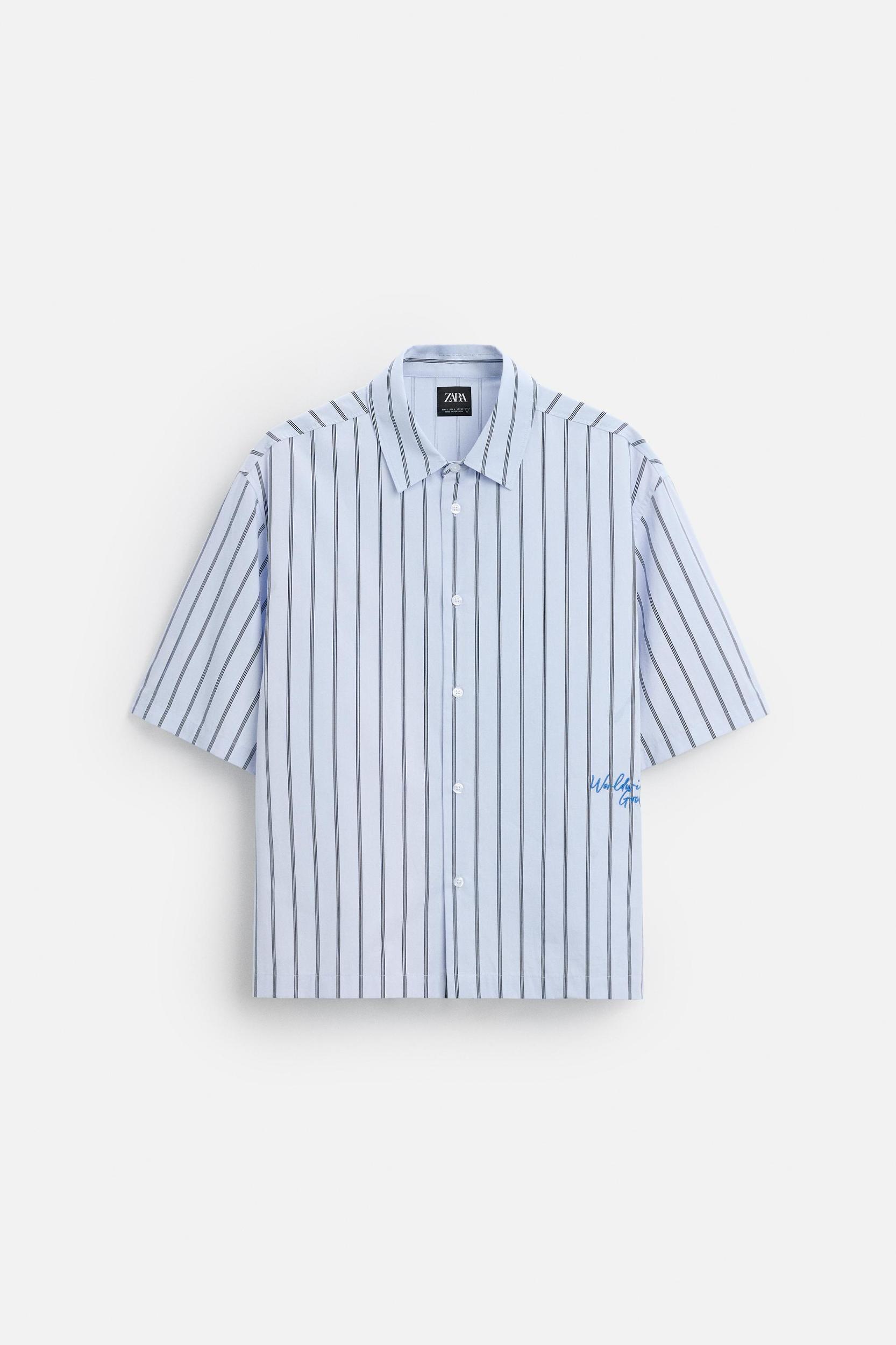STRIPED SHIRT WITH EMBROIDERY Product Image