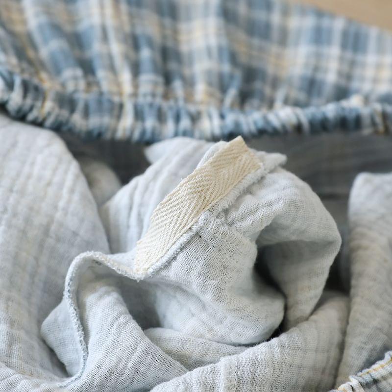 Drawstring Waist Plaid Lounge Shorts Product Image