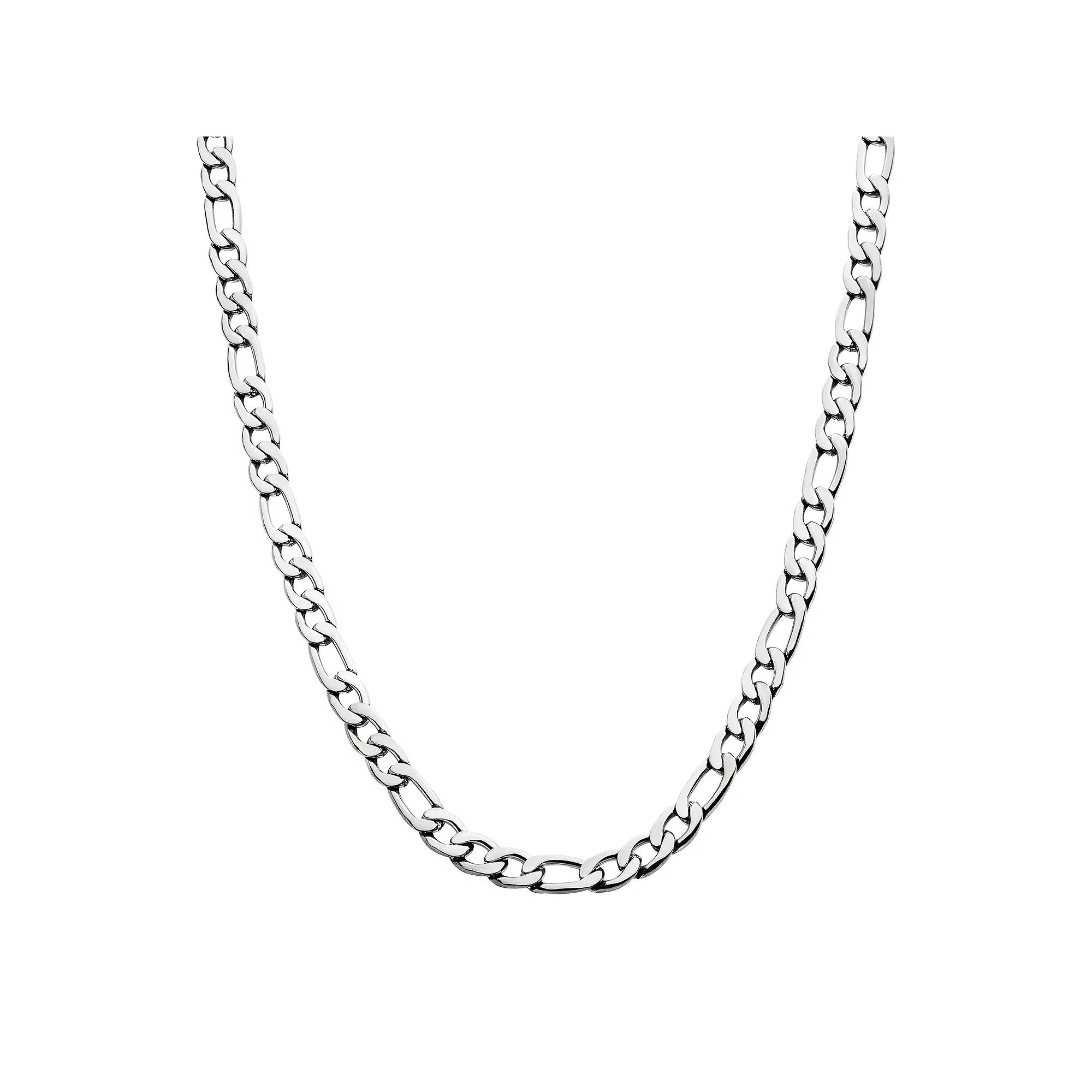 Stainless Steel 6 mm Figaro Chain Necklace, Men's, Size: 20", Silver Tone 6mm Product Image