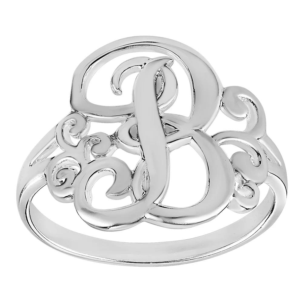 PRIMROSE Sterling Silver Monogram Initial Ring, Women's,  Product Image