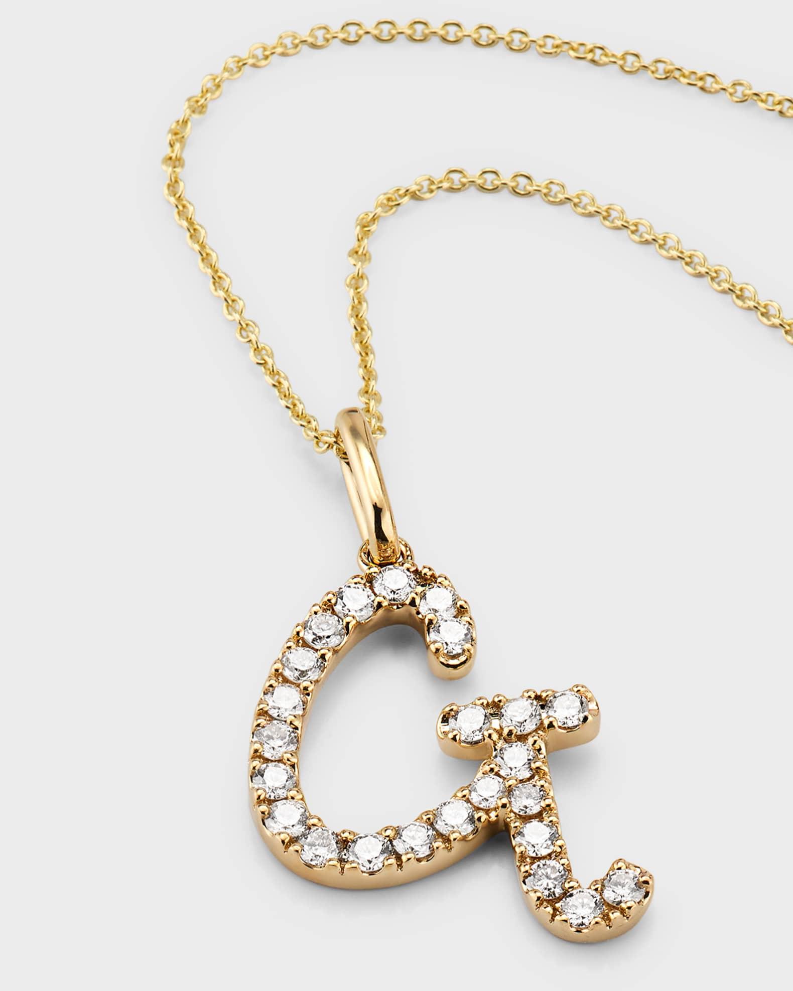 14k Diamond Pave Initial Necklace Product Image