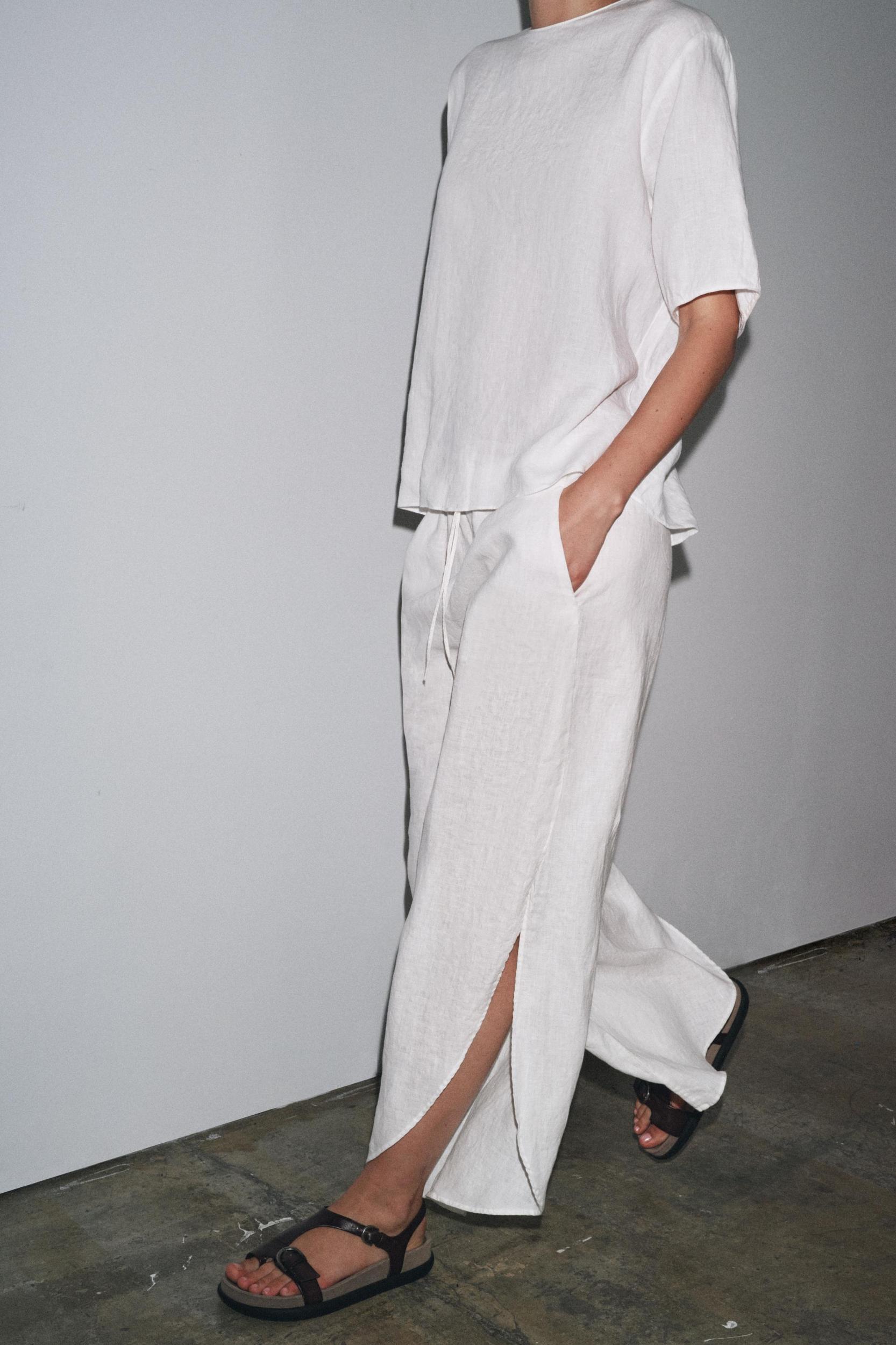 ZW COLLECTION LINEN PANTS WITH VENTS Product Image