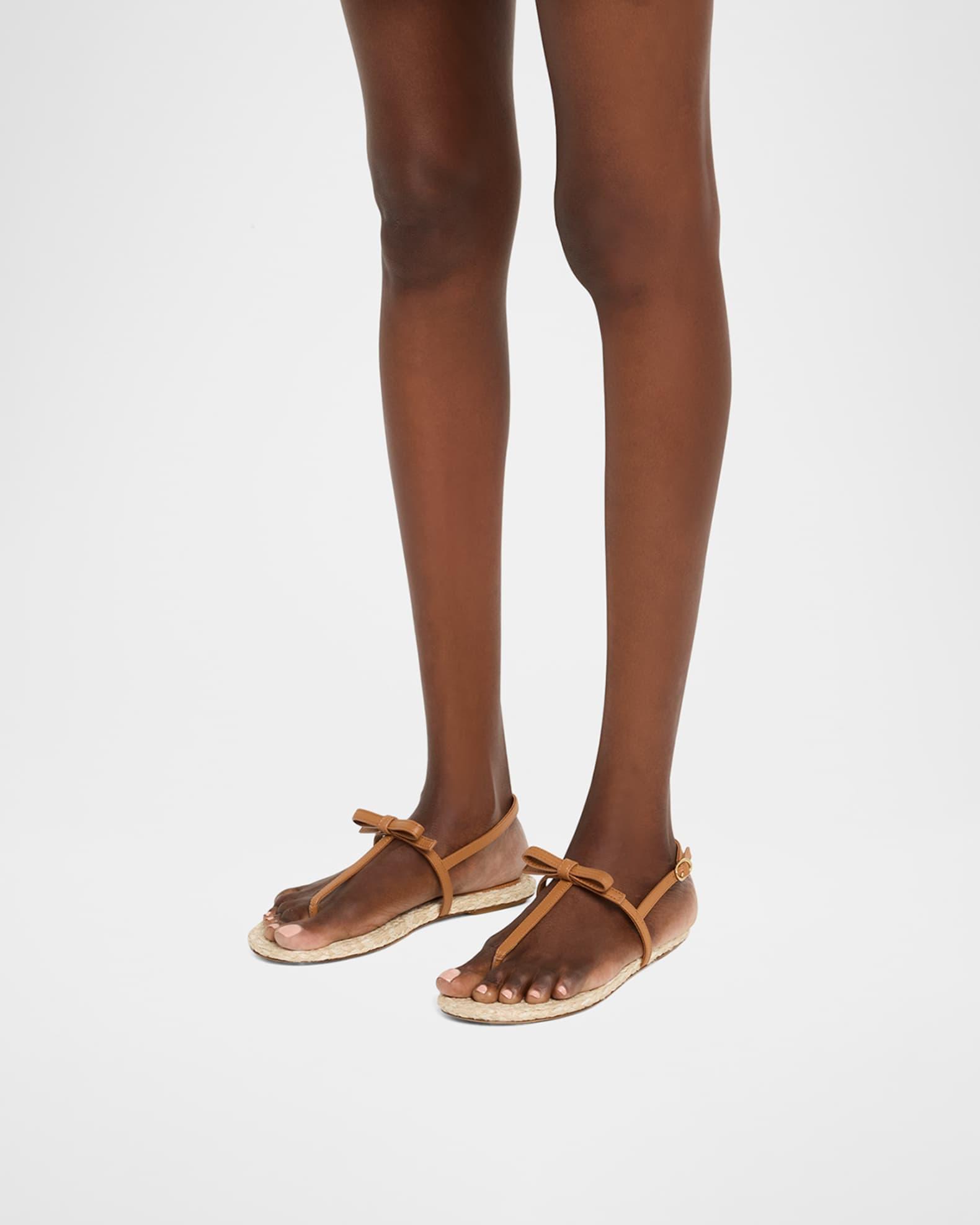 Felicity Leather Bow Espadrille Sandals Product Image