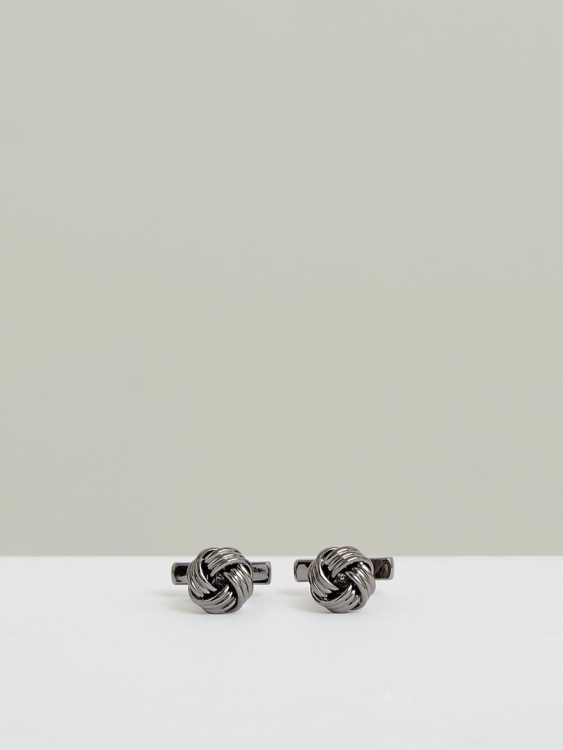 Knot Cufflinks in Gunmetal Product Image