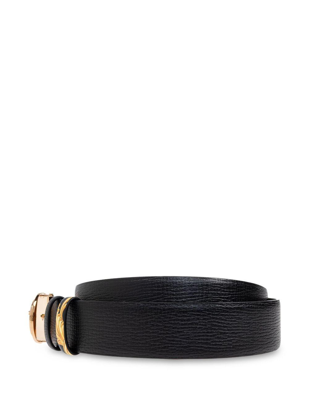 Medusa-buckle leather belt Product Image