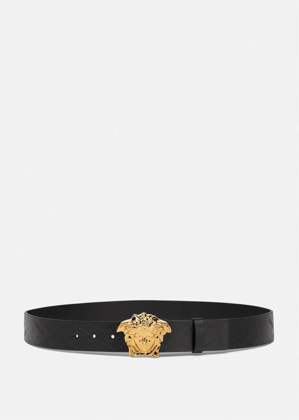 VERSACE La Medusa Leather Belt Man Belt Black Size 39.5 Calfskin Product Image