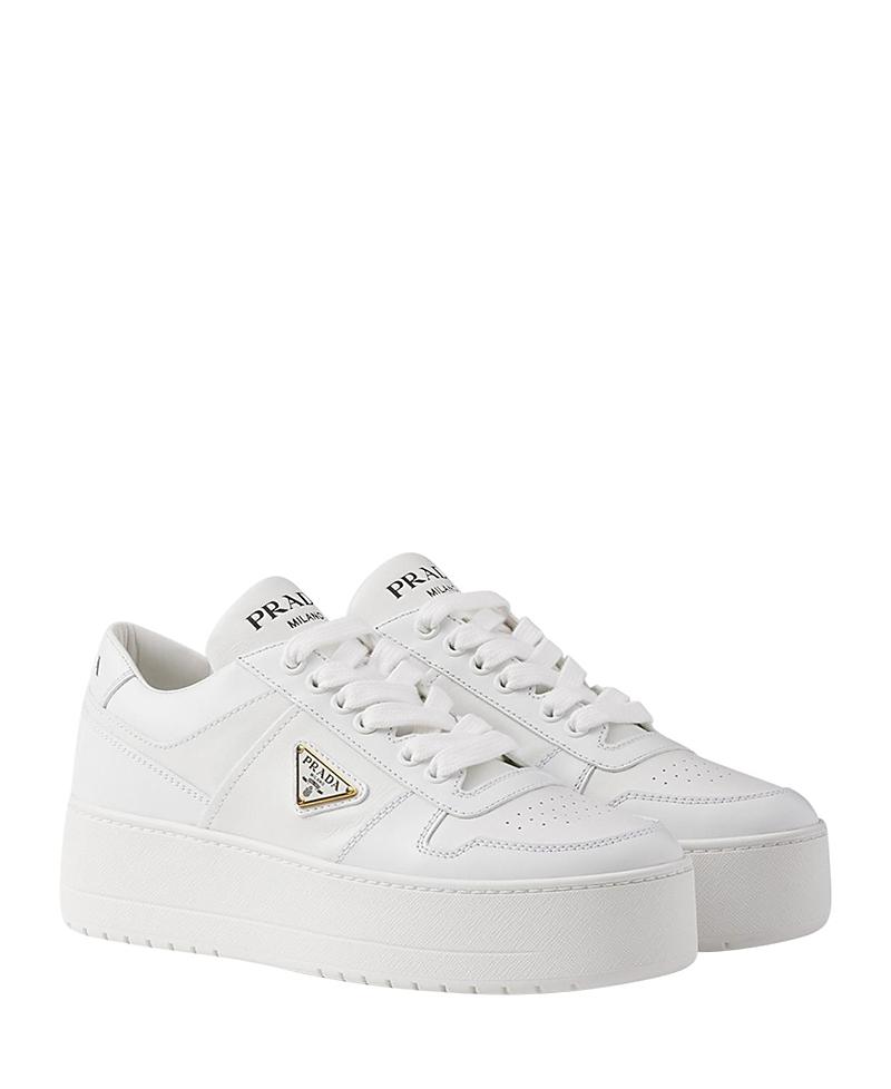 Prada Womens Downtown Bold Leather Sneakers Product Image