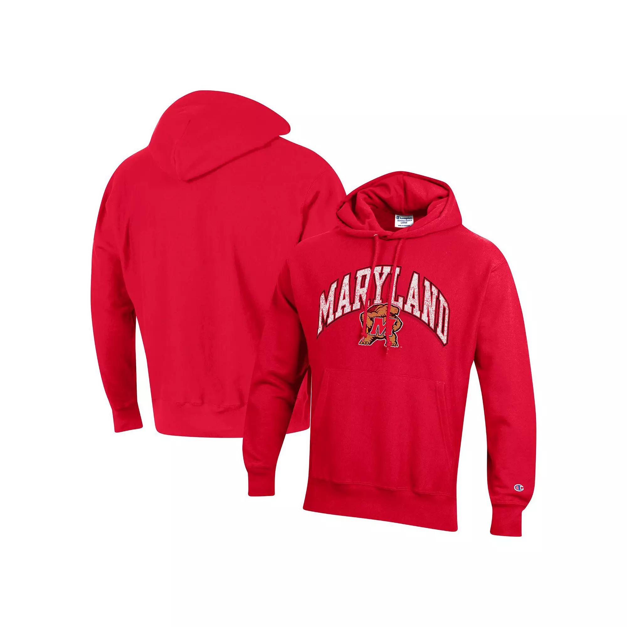 Men's Champion Red Maryland Terrapins Vault Late Night Reverse Weave Pullover Hoodie, Size: 2XL Product Image