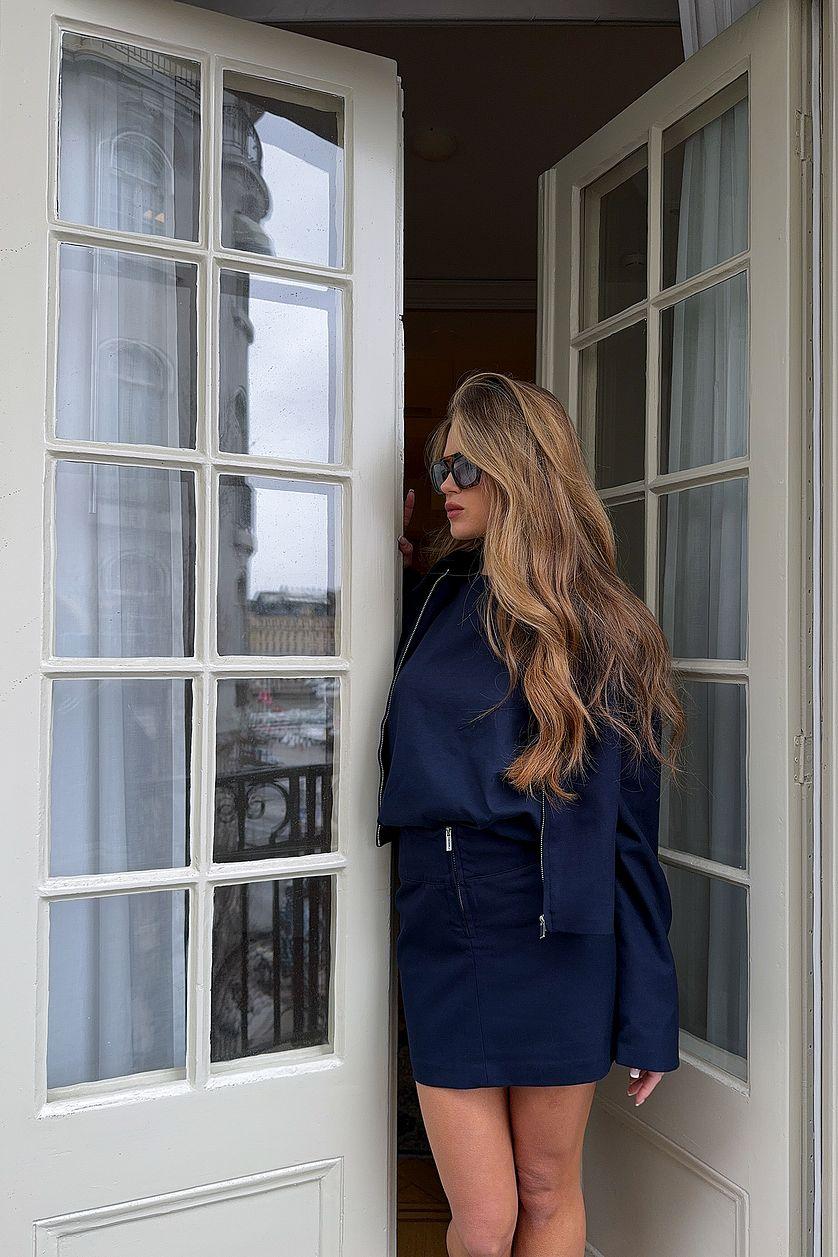 Woven Waistband Detail Mini Skirt Product Image