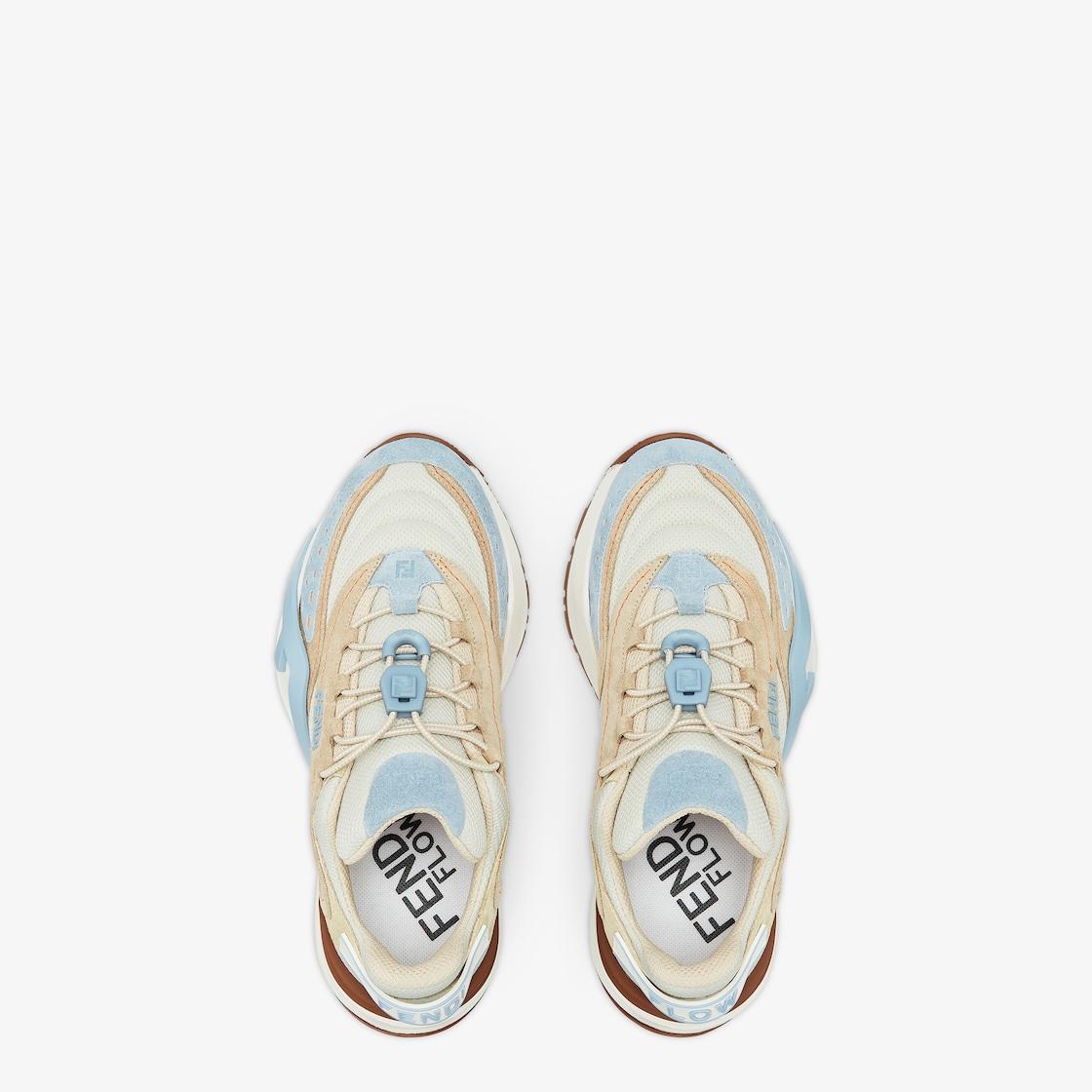 Fendi FlowLight blue mesh and suede low tops Product Image