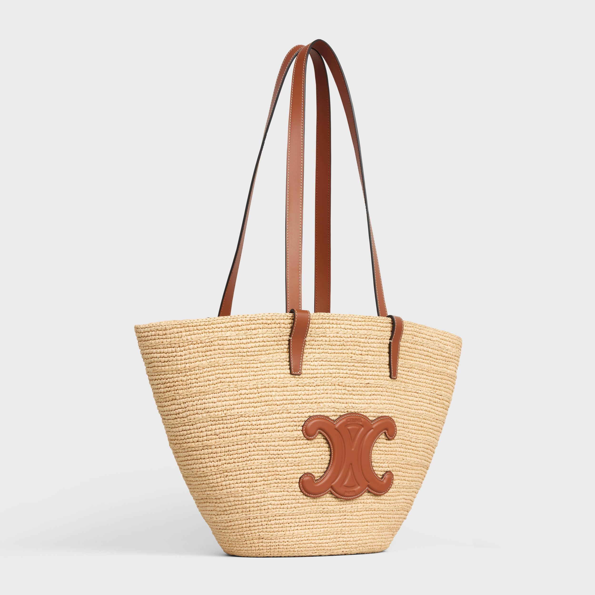 MEDIUM SUPPLE CELINE CLASSIC PANIER IN Raffia and calfskin Product Image