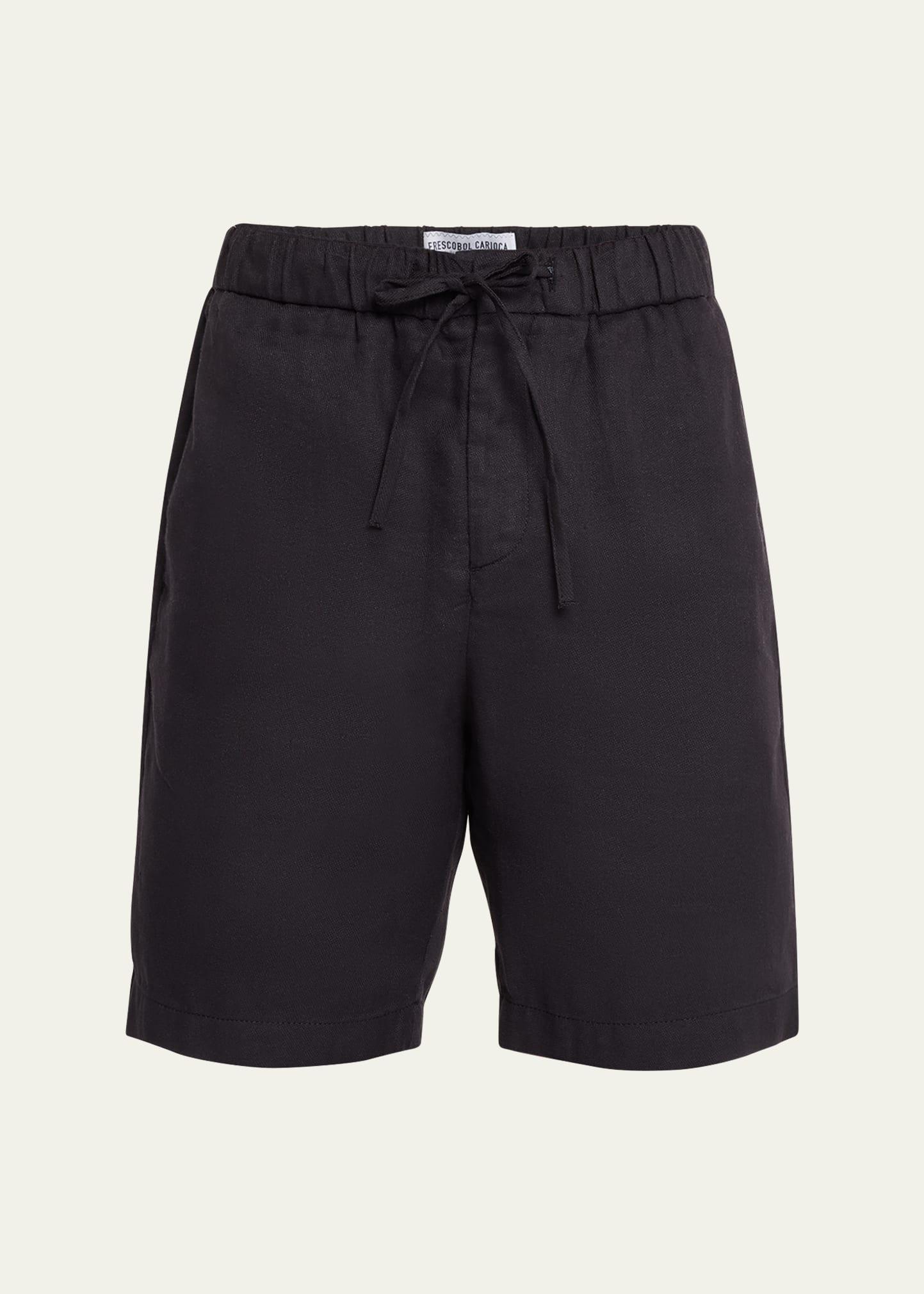 Mens Drawstring Linen Cotton Shorts Product Image