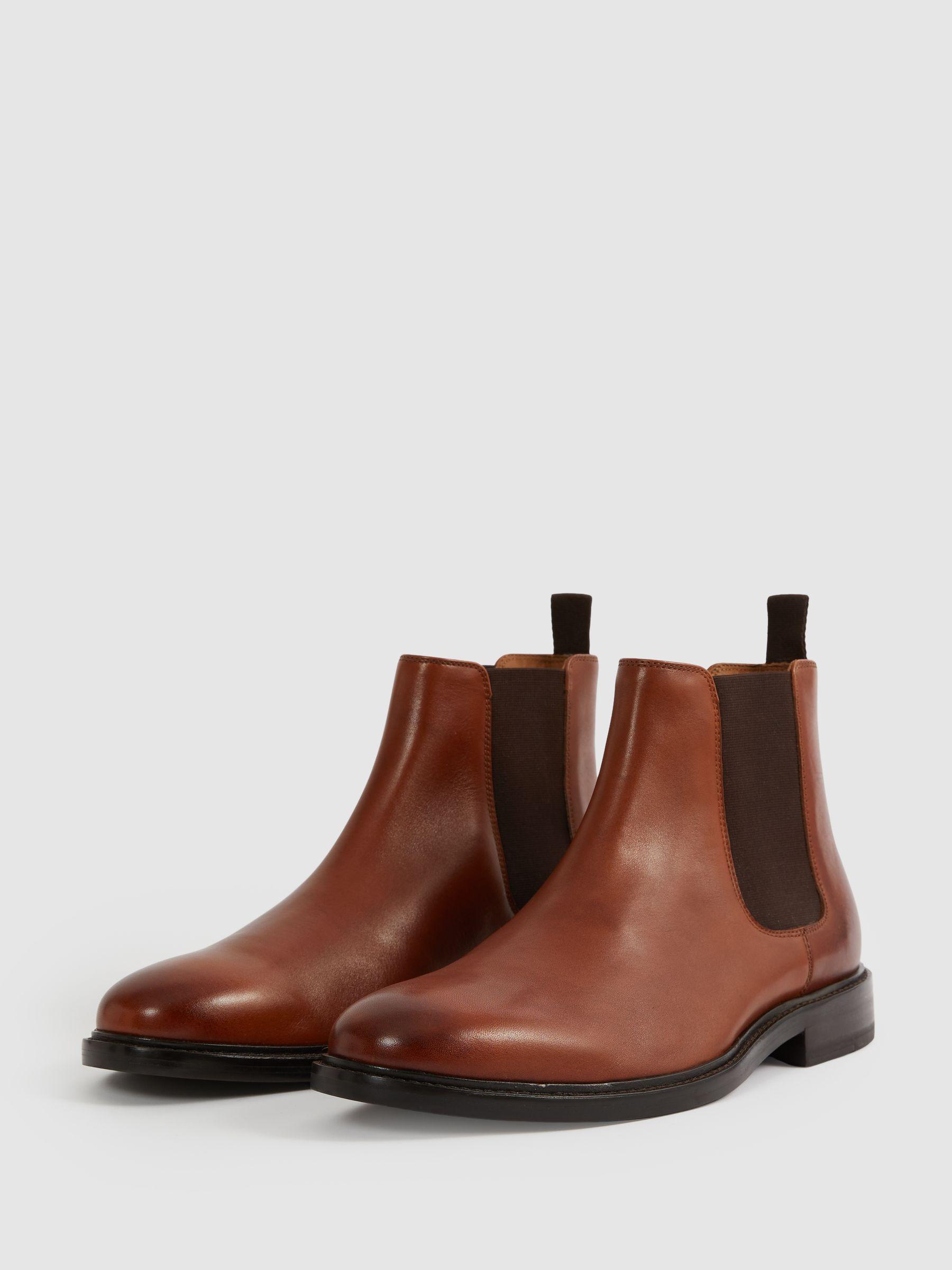 Leather Chelsea Boots in Light Tan Product Image