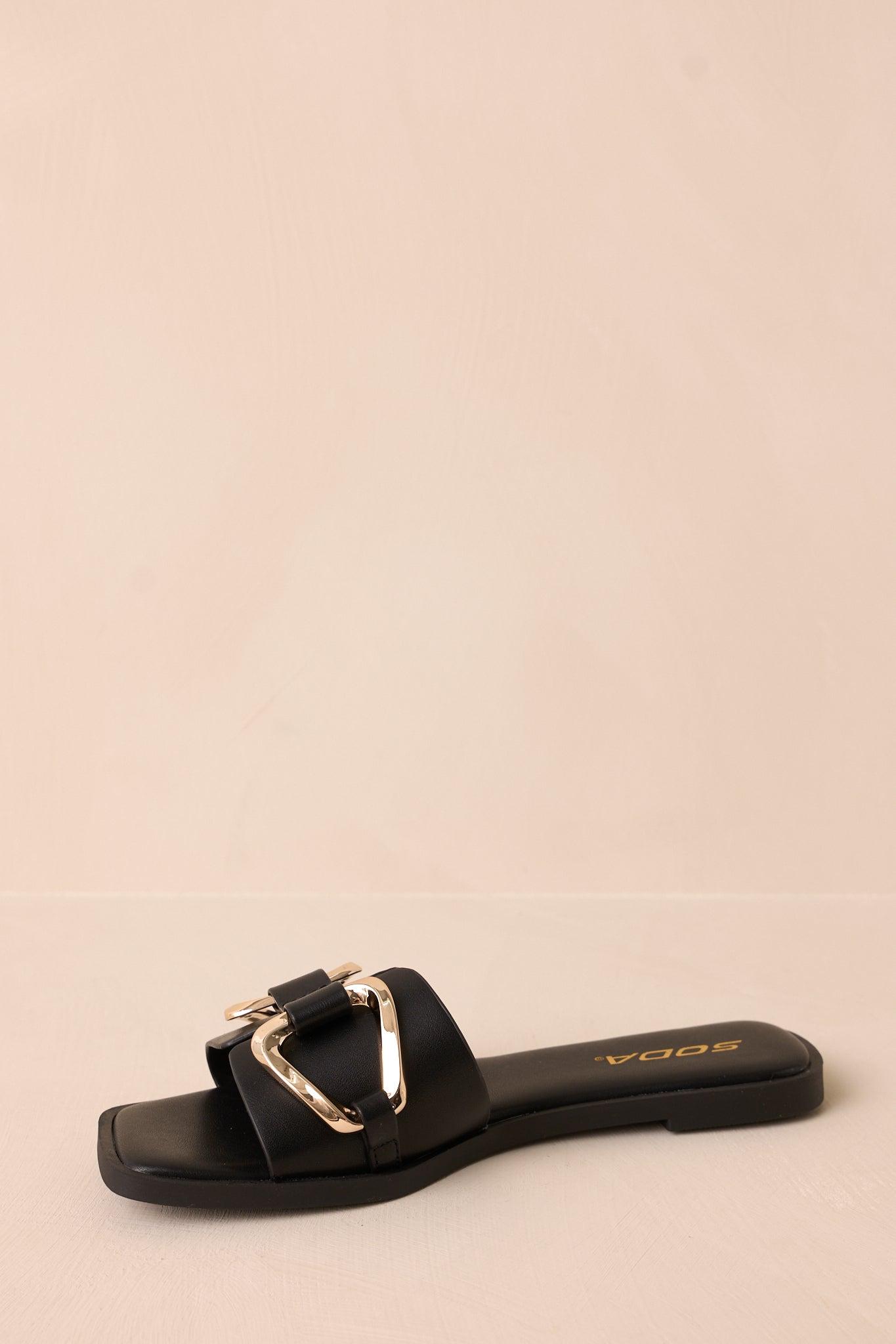 Stepping Stones Black & Gold Sandals Product Image