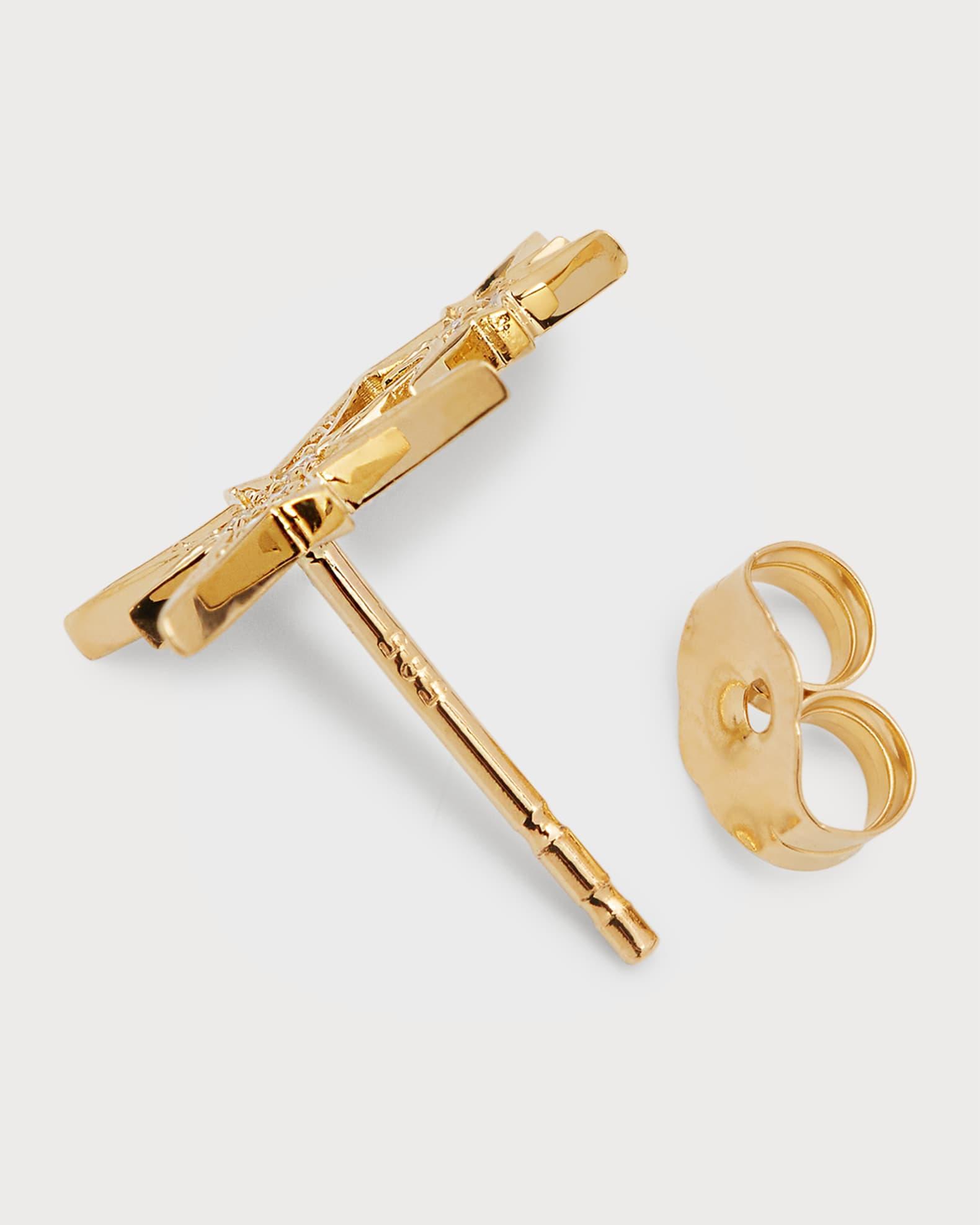 14k Pave Diamond Double Starburst Stud Earring Product Image