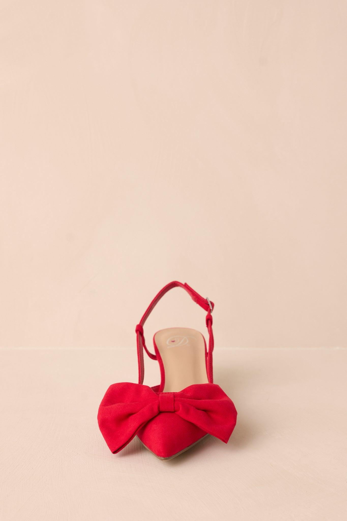 Wildest Dreams Red Pointed Toe Kitten Heels Product Image