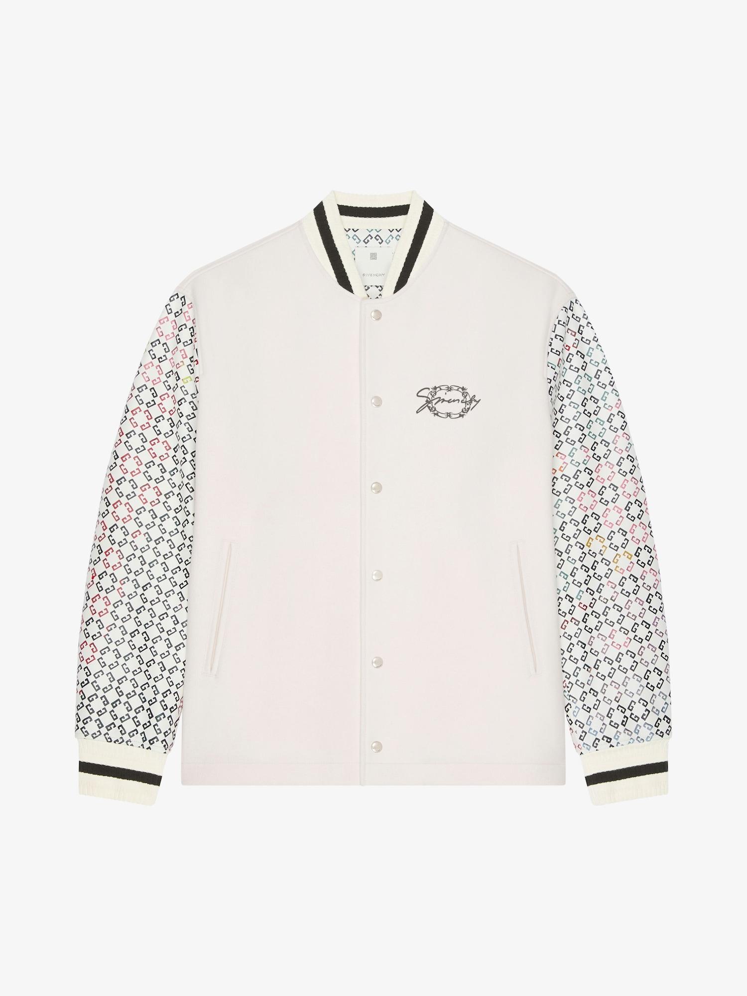 Varsity jacket in wool and monogram 72 leather Product Image