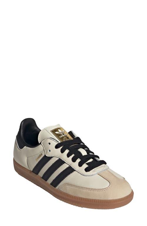 Womens adidas Samba OG Athletic Shoe White / Core Black / Sand Strata Product Image