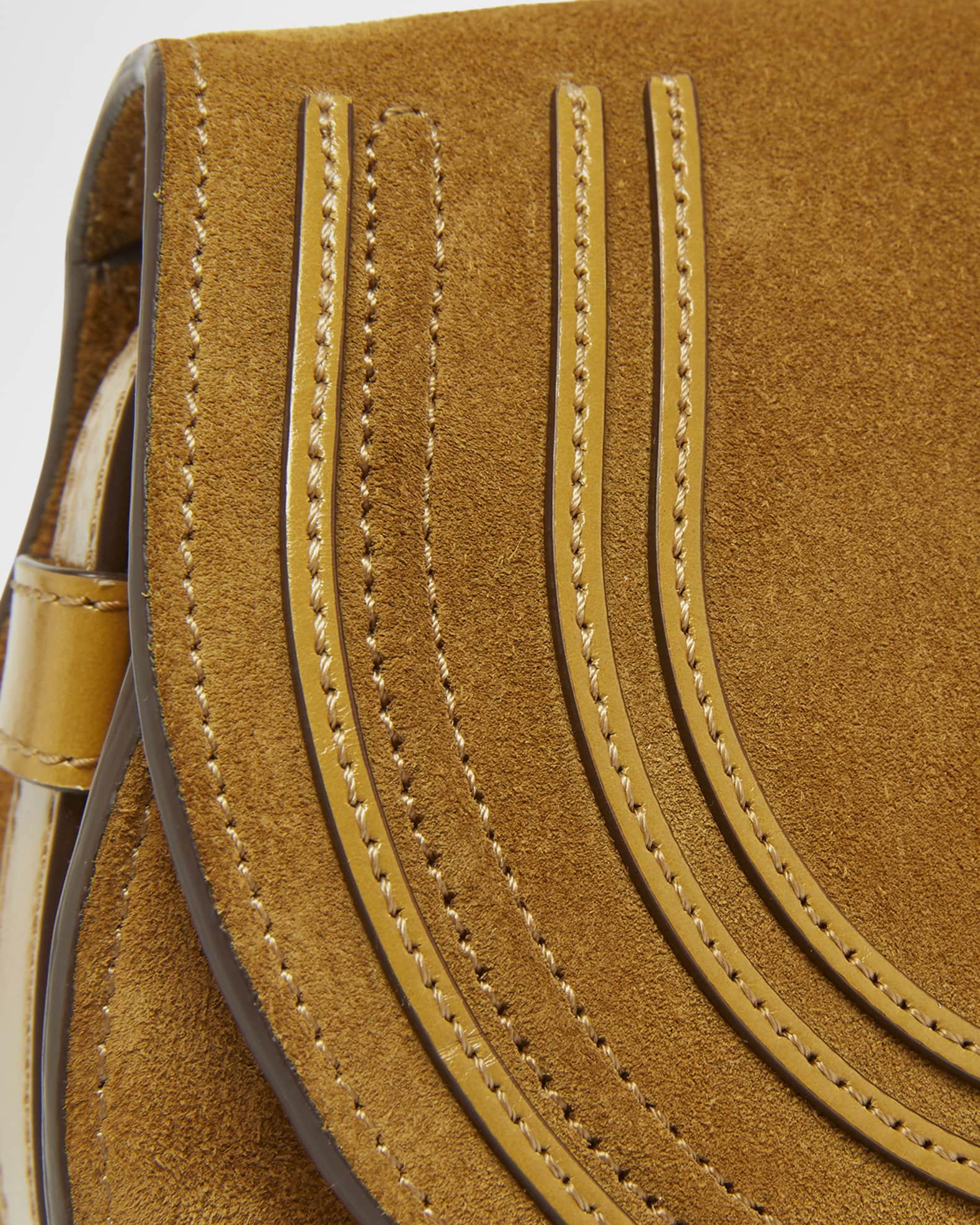 Marcie Flap Saddle Crossbody Bag in Suede  Product Image