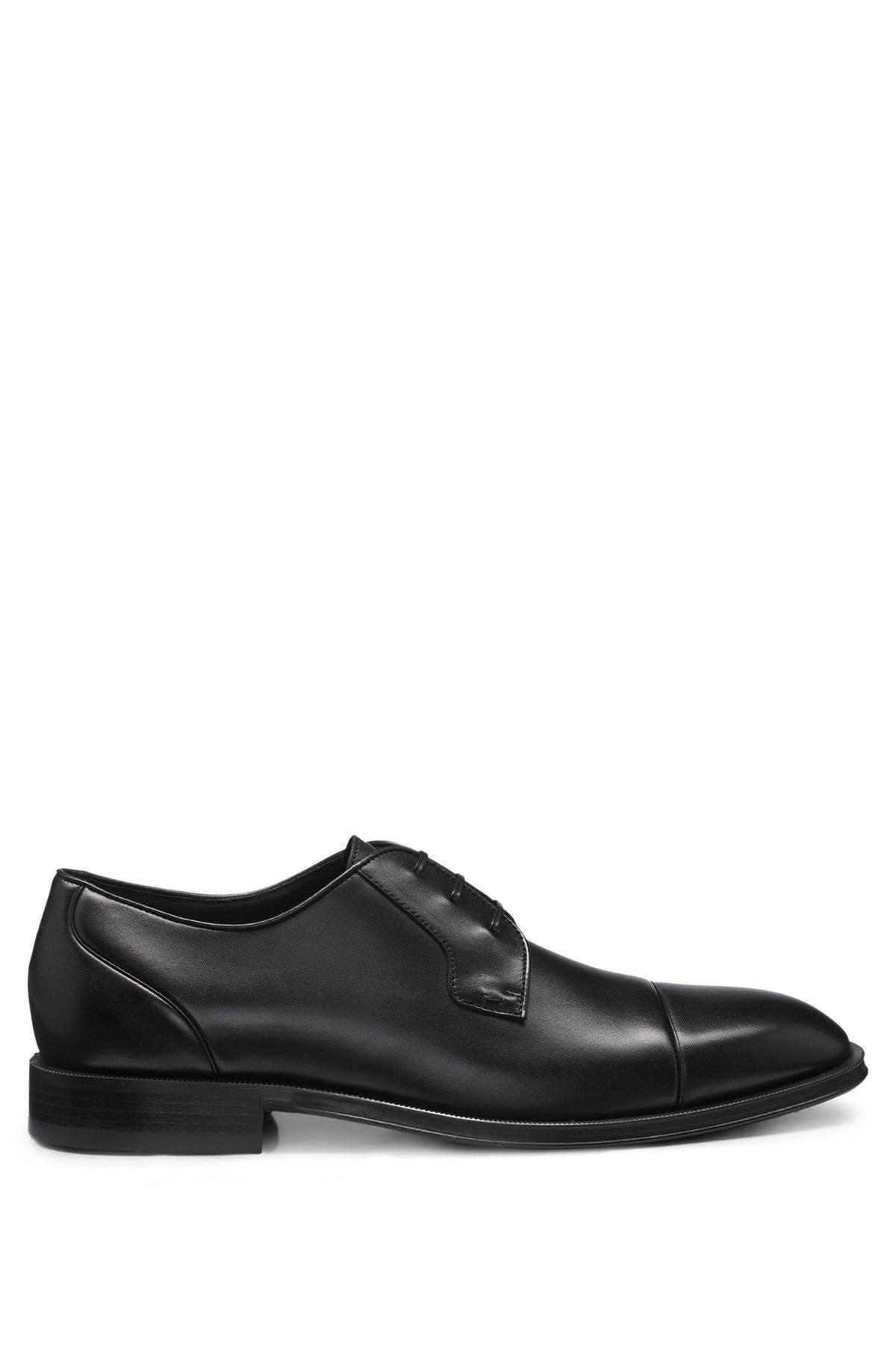 BOSS - Cap-toe Derby shoes in leather - Black Product Image