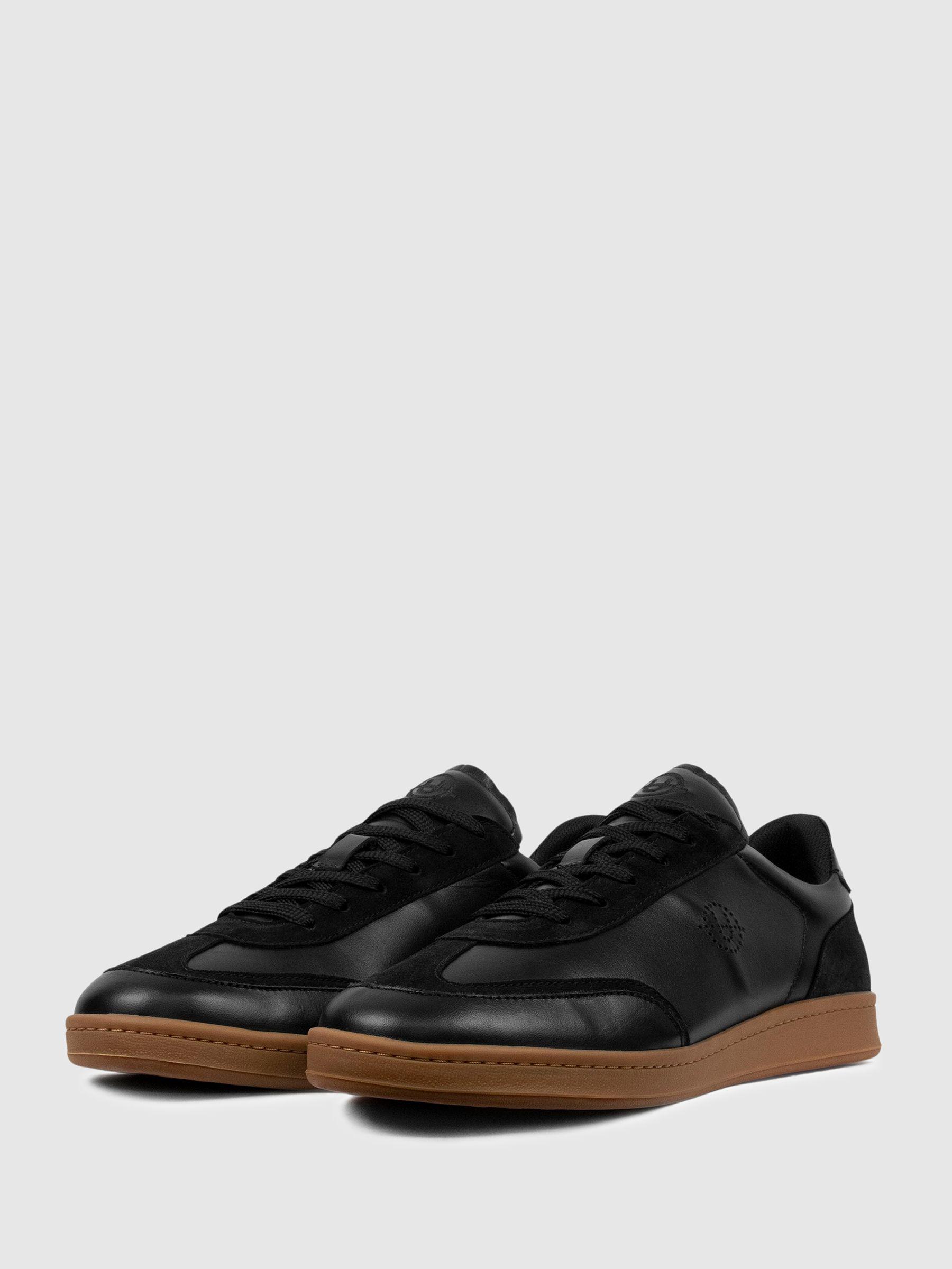 Unseen Footwear Leather Suede Trainers in Black Product Image