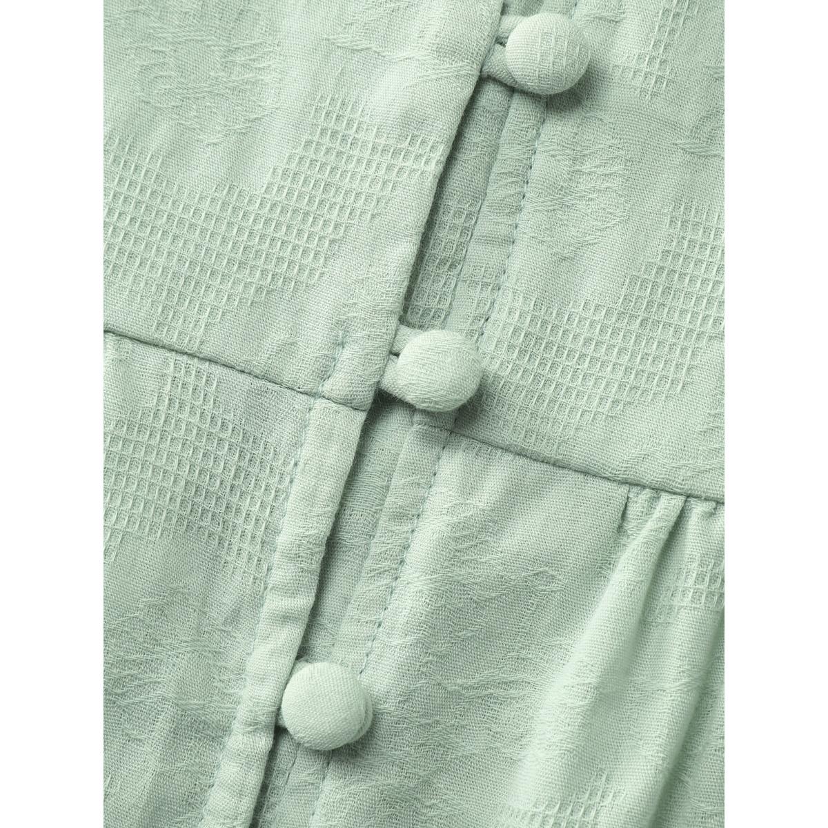 Plus Size Mint Textured Fit And Flare Plain Blouse Women Timeless Short sleeve V-neck Elegant Blouses BloomChic 14-16/1X Product Image