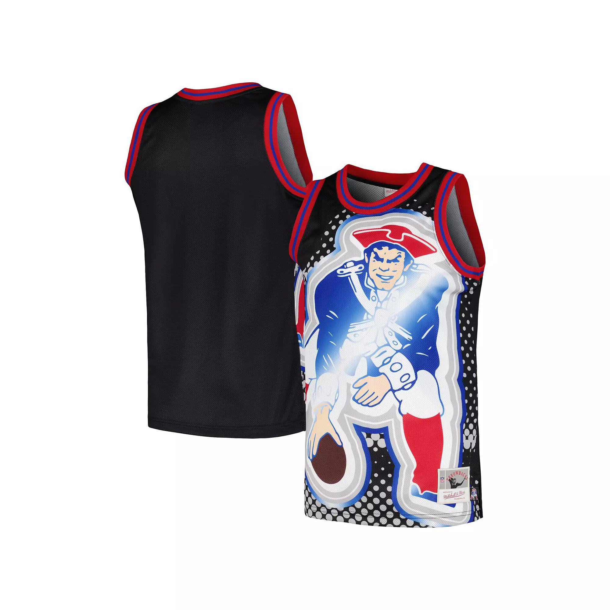 Men's Mitchell & Ness Black New England Patriots Big Face 7.0 Fashion Tank Top,  Product Image