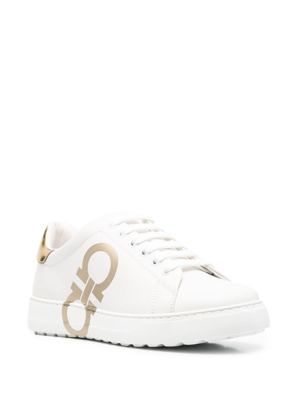 logo-print leather sneakers Product Image