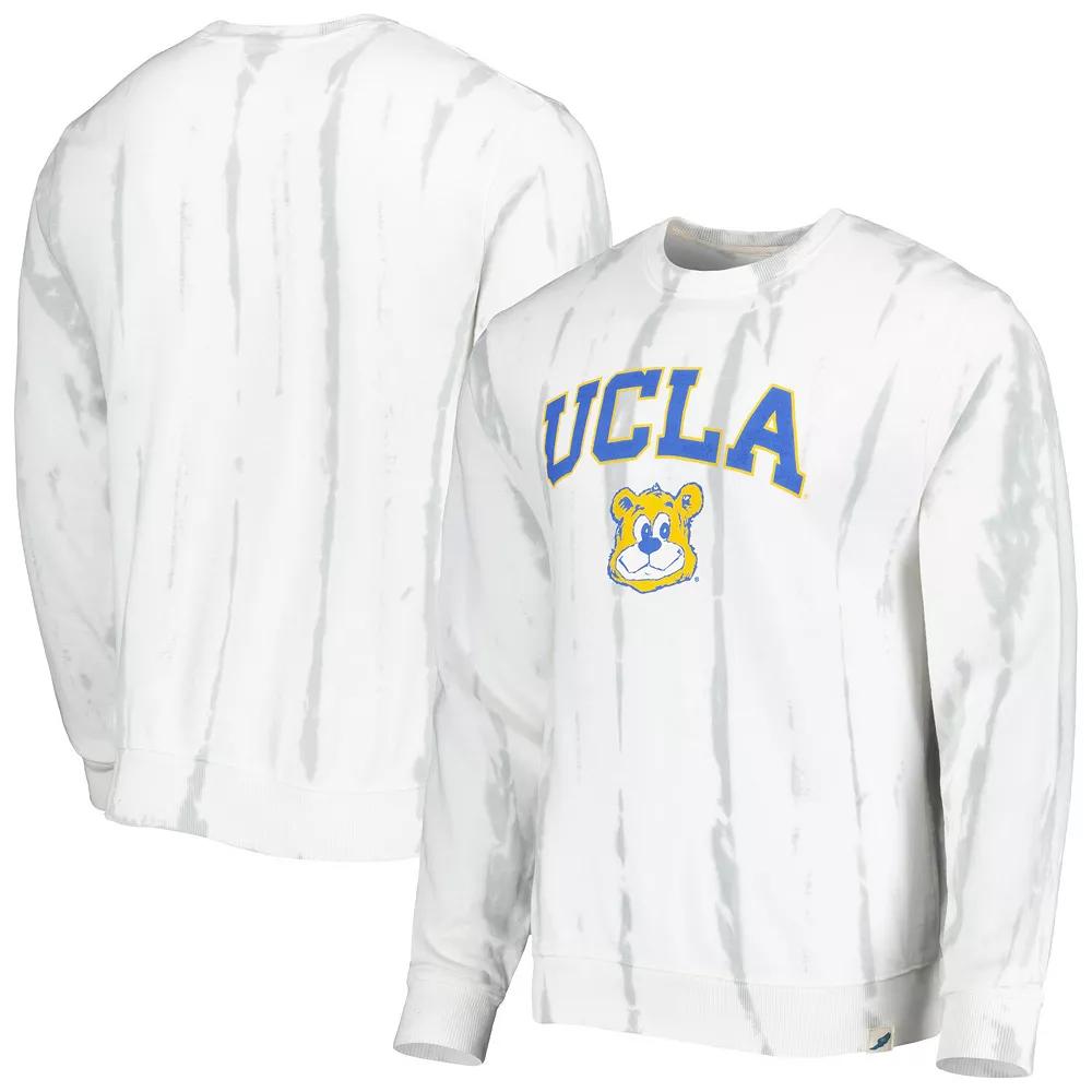 Men's League Collegiate Wear White/Silver UCLA Bruins Classic Arch Dye Terry Pullover Sweatshirt, Size: 2XL Product Image