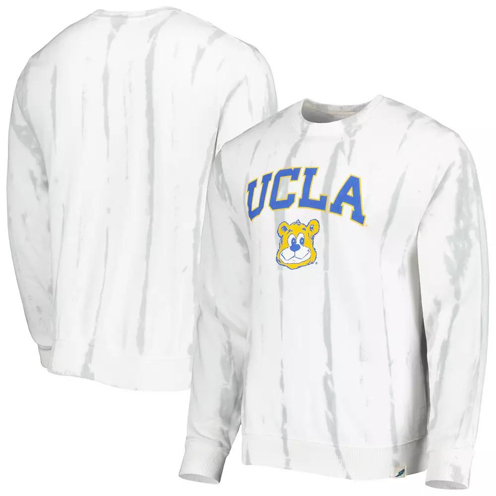 Men's League Collegiate Wear White/Silver UCLA Bruins Classic Arch Dye Terry Pullover Sweatshirt, Size: 2XL Product Image